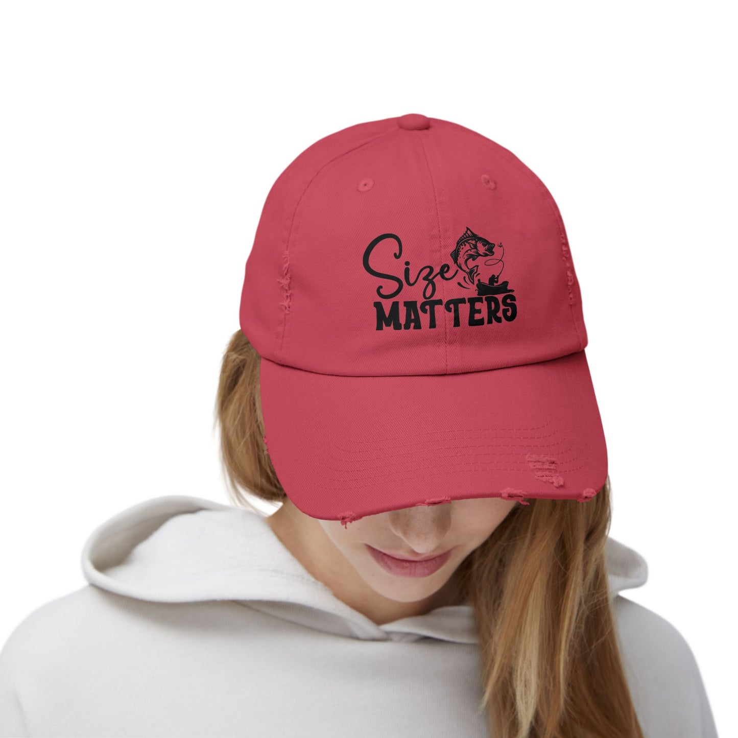 "Size Matters" Distressed Fishing Cap