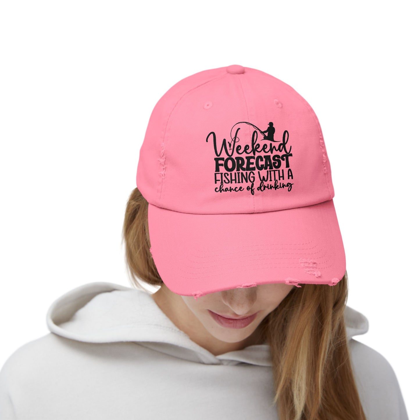 "Weekend Forecast" Distressed Fishing Cap