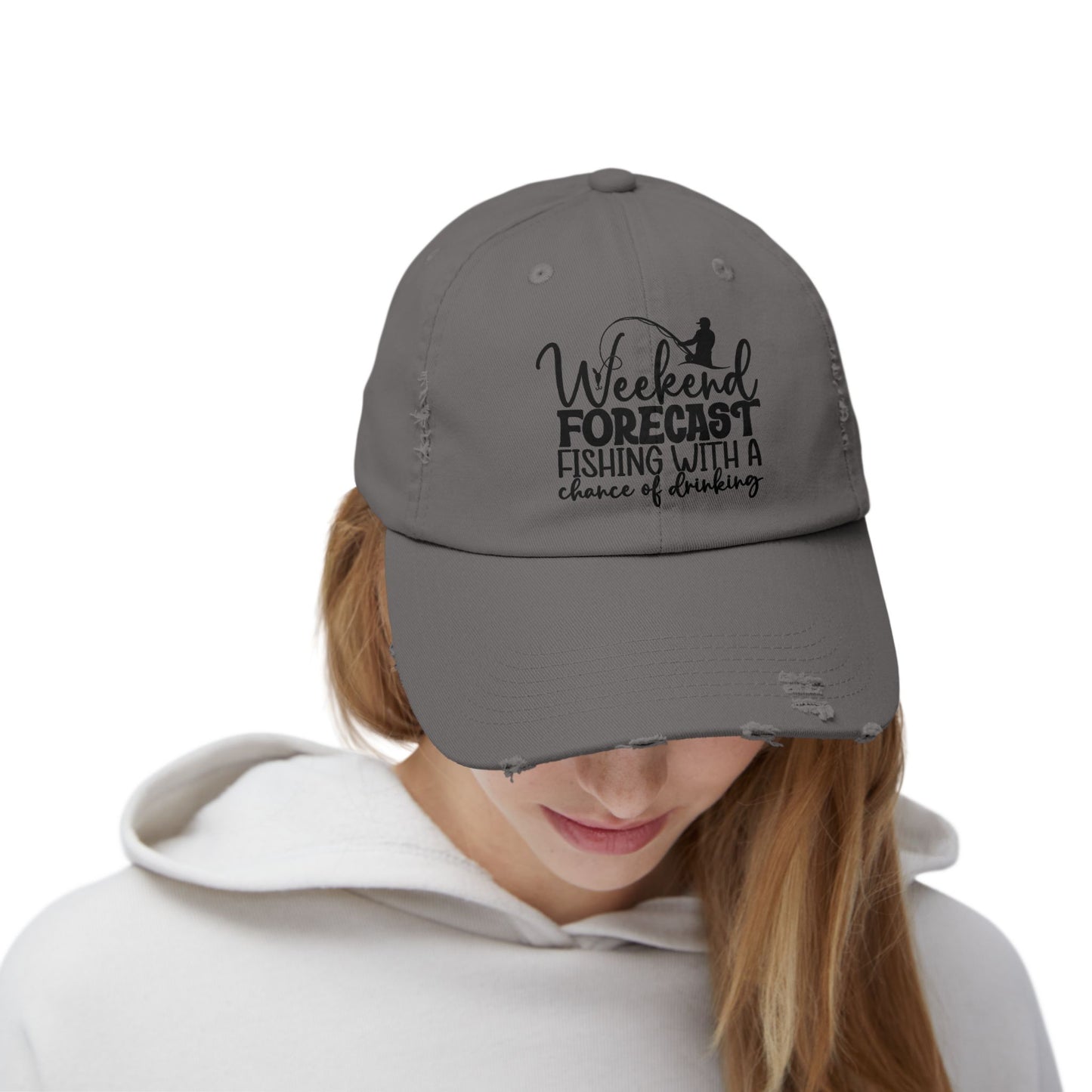 "Weekend Forecast" Distressed Fishing Cap