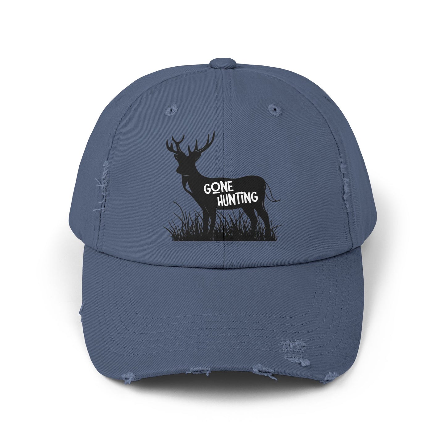 "Gone Hunting" Distressed Baseball Cap