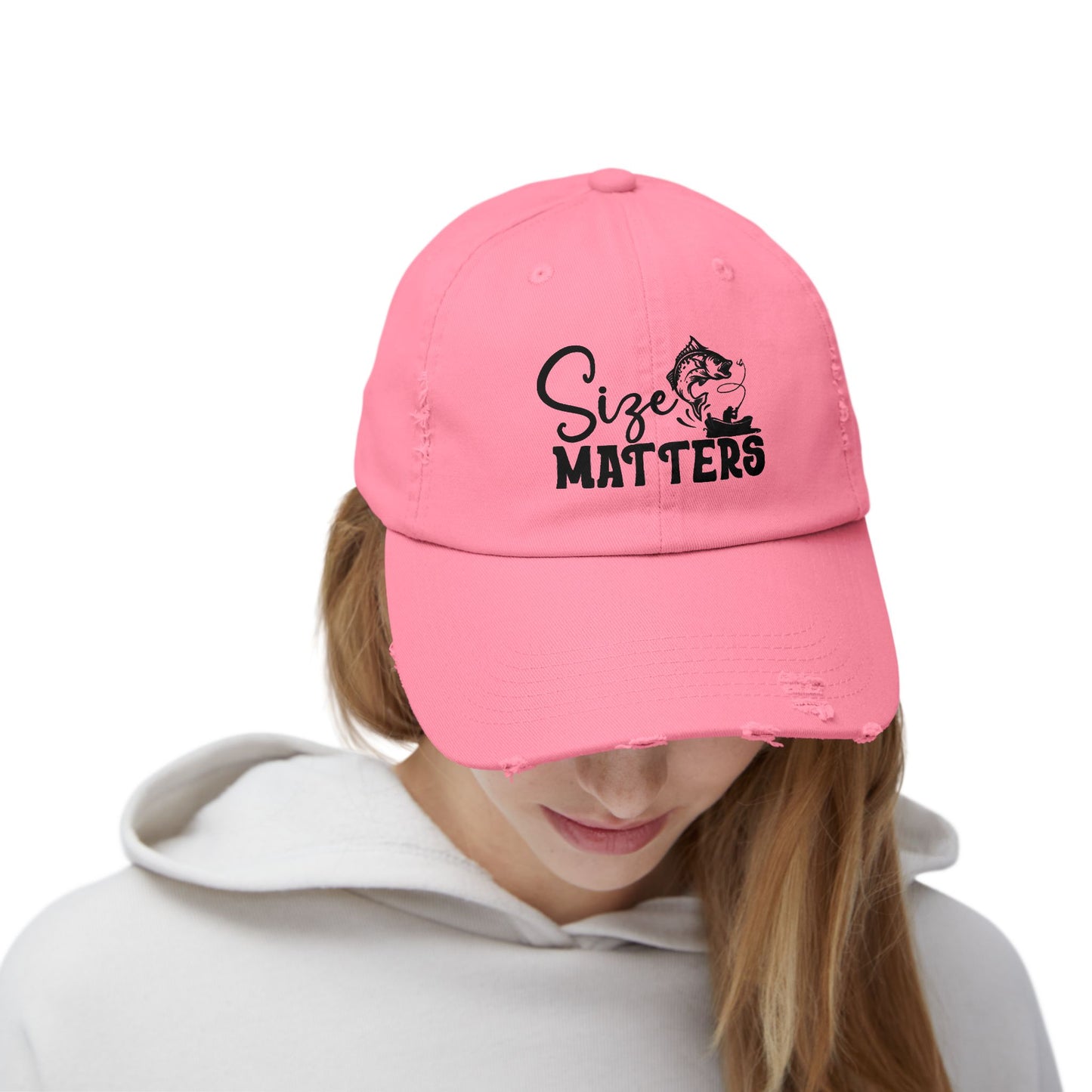 "Size Matters" Distressed Fishing Cap
