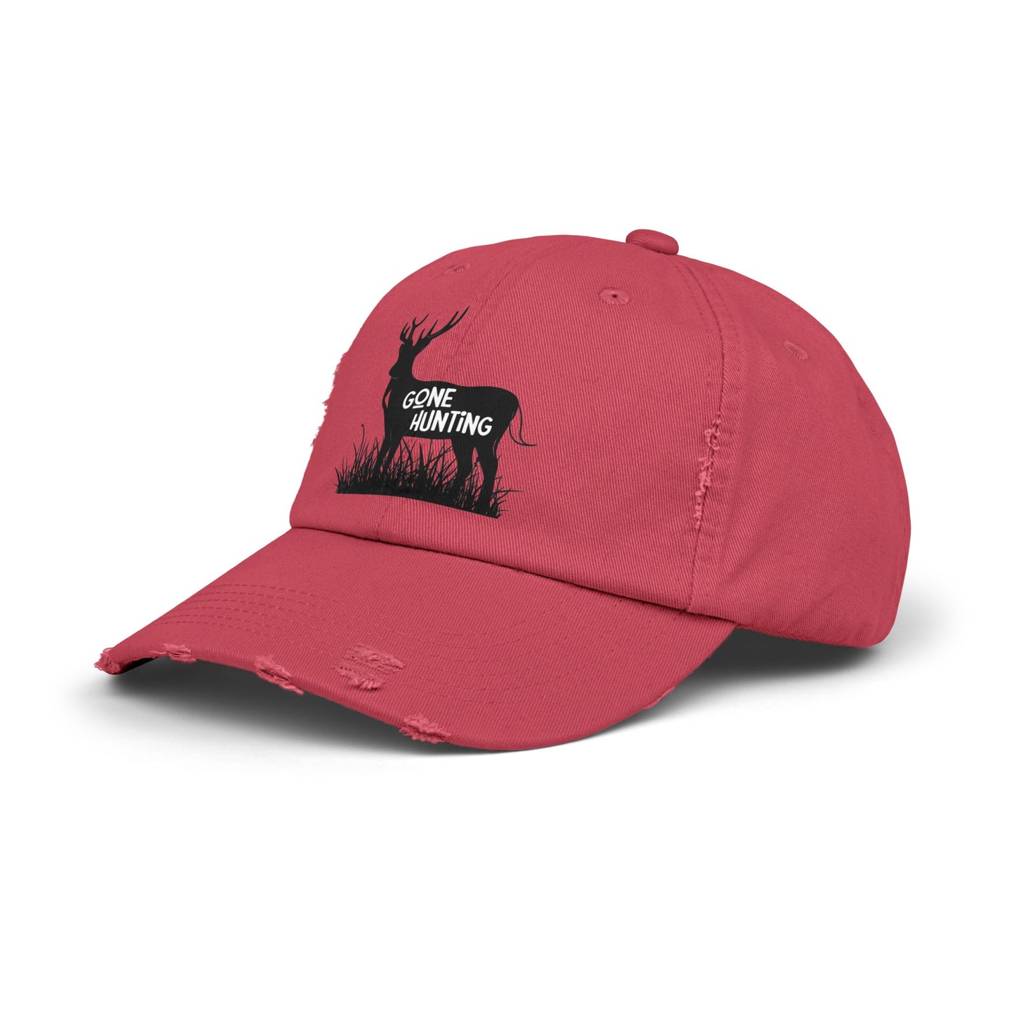 "Gone Hunting" Distressed Baseball Cap