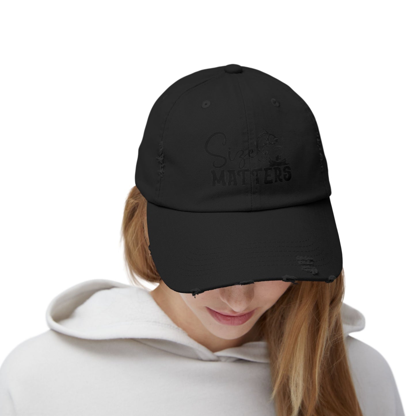 "Size Matters" Distressed Fishing Cap