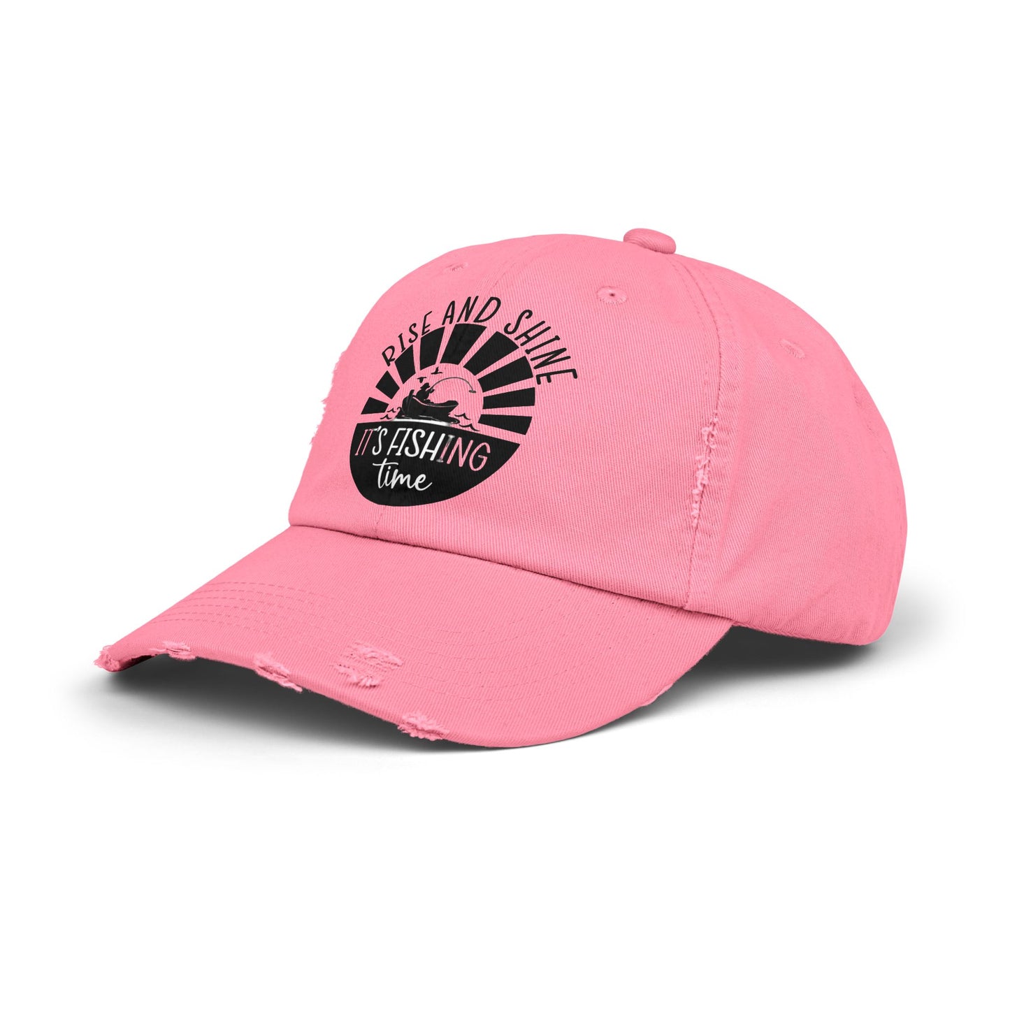 "Fishing Time" Distressed Fishing Cap