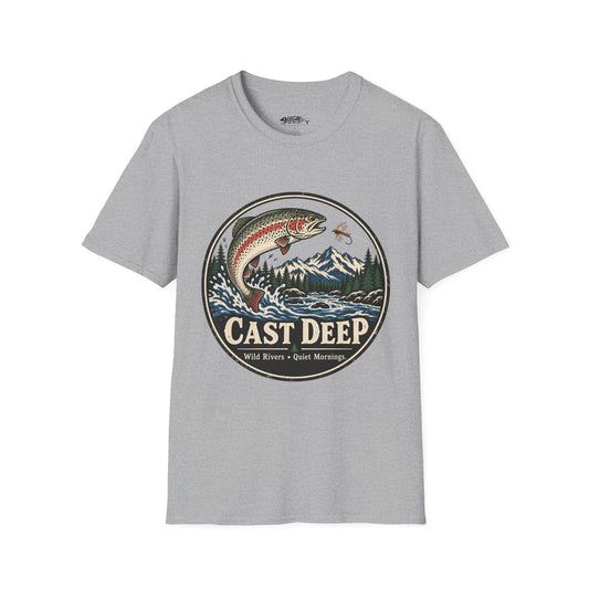 "Cast Deep Fly Fishing" T-Shirt for Anglers