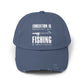 "Fishing is Importanter" Distressed Fishing Cap