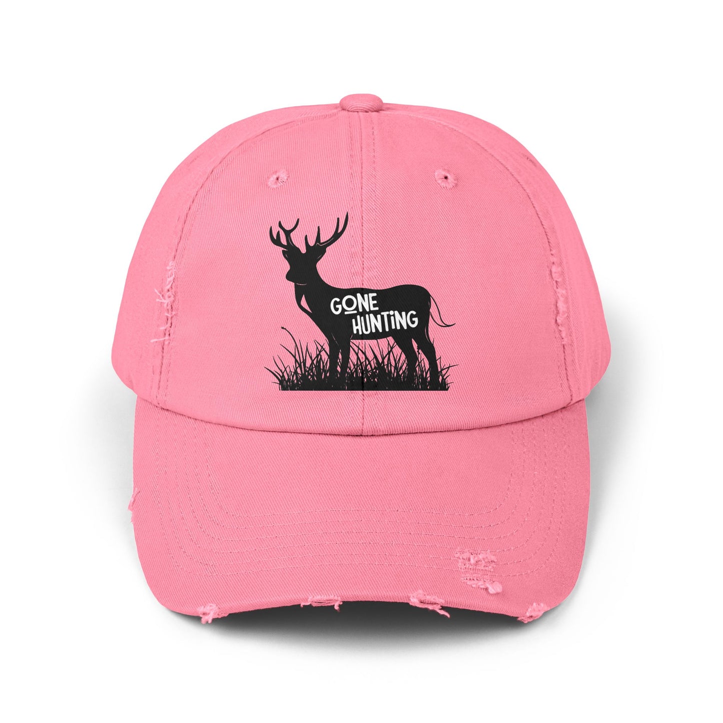 "Gone Hunting" Distressed Baseball Cap