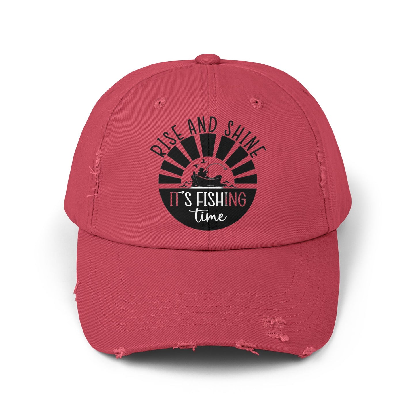 "Fishing Time" Distressed Fishing Cap