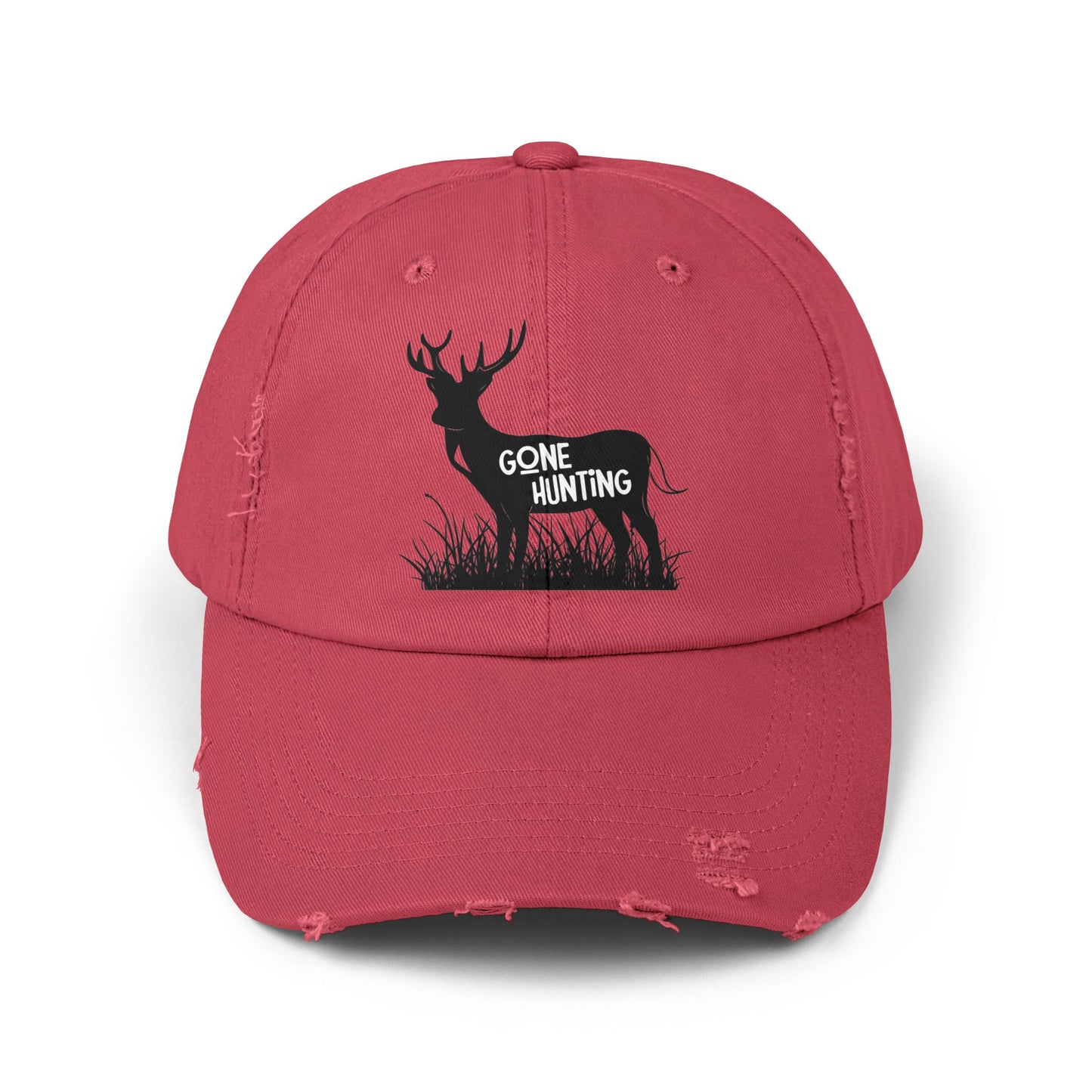 "Gone Hunting" Distressed Baseball Cap
