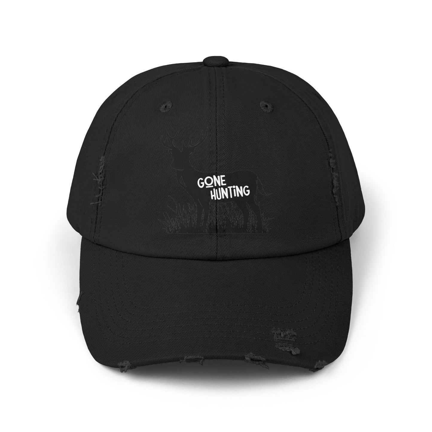 "Gone Hunting" Distressed Baseball Cap
