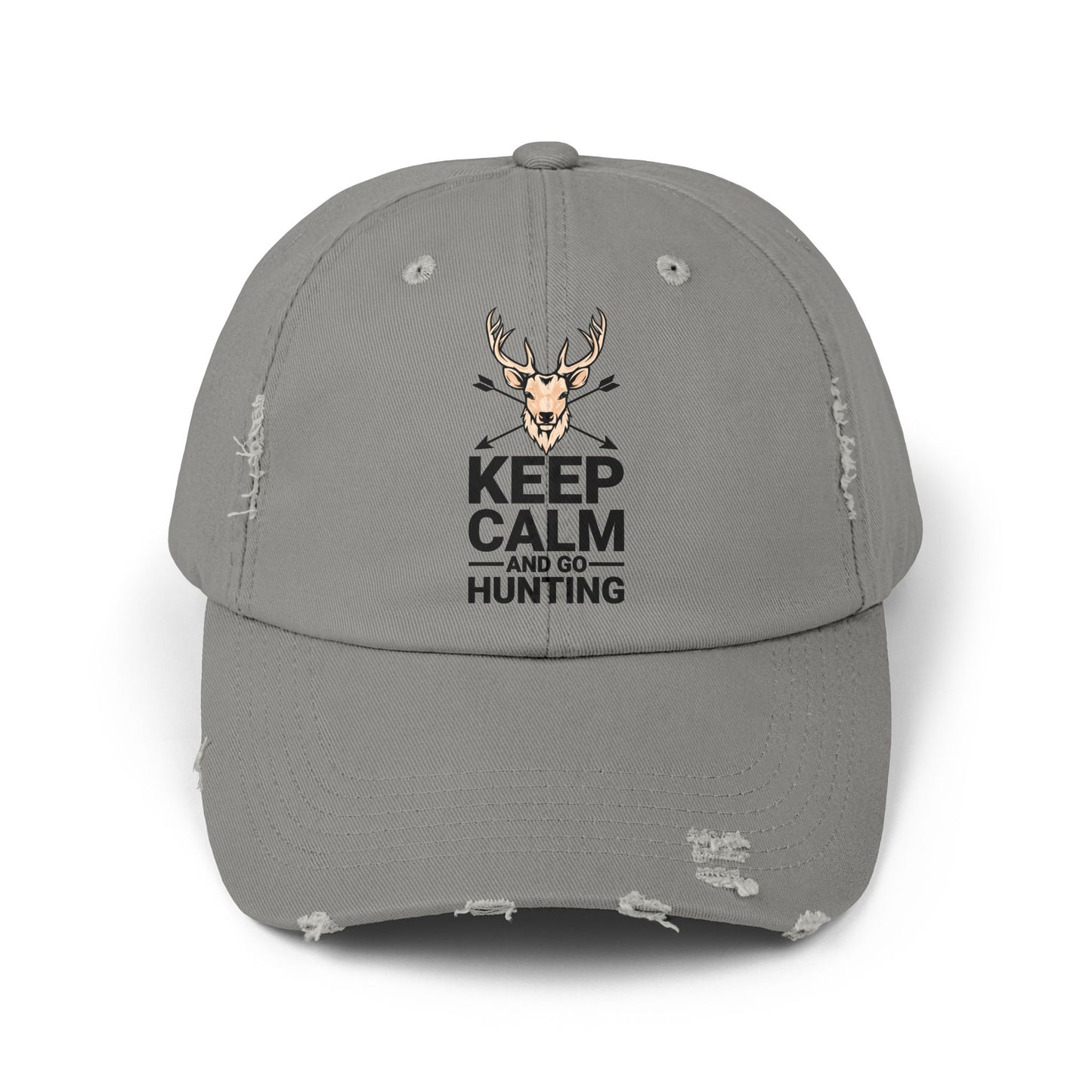 Keep Calm and Go Hunting Distressed Cap