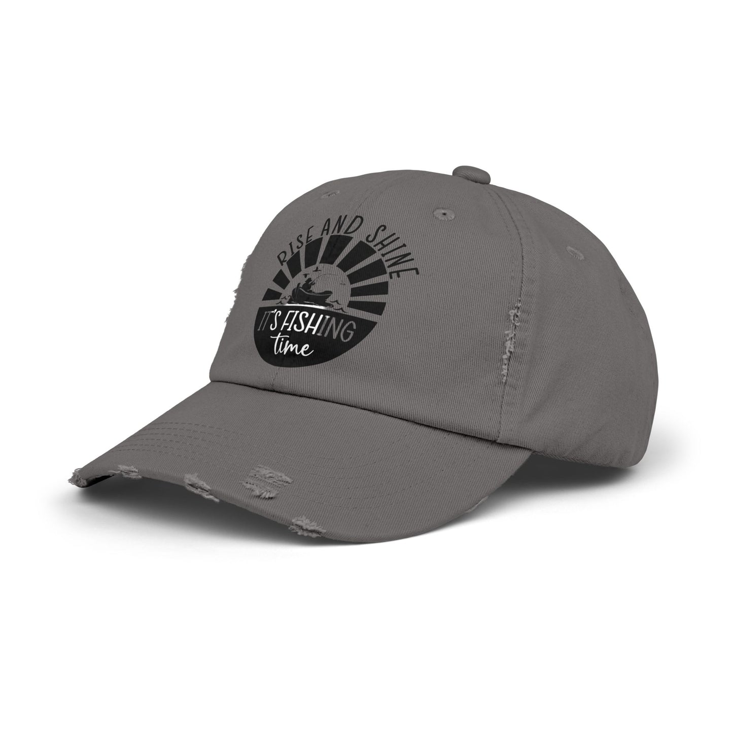 "Fishing Time" Distressed Fishing Cap