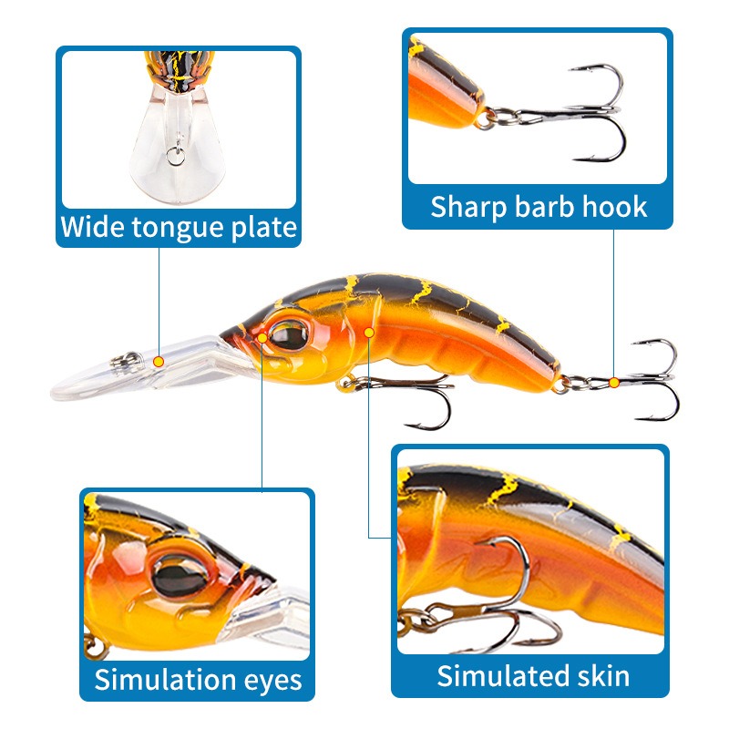 10pc AnglersGem Deep Dive Trolling Lures