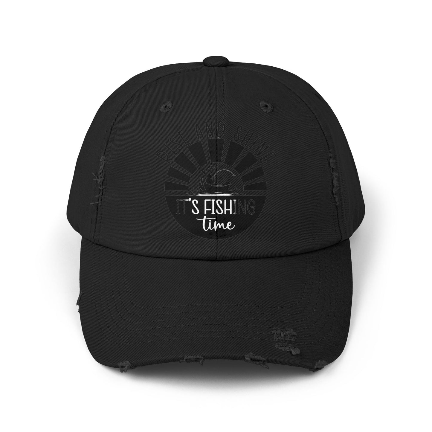 "Fishing Time" Distressed Fishing Cap