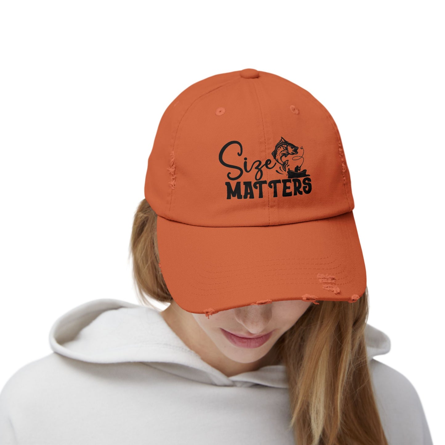 "Size Matters" Distressed Fishing Cap