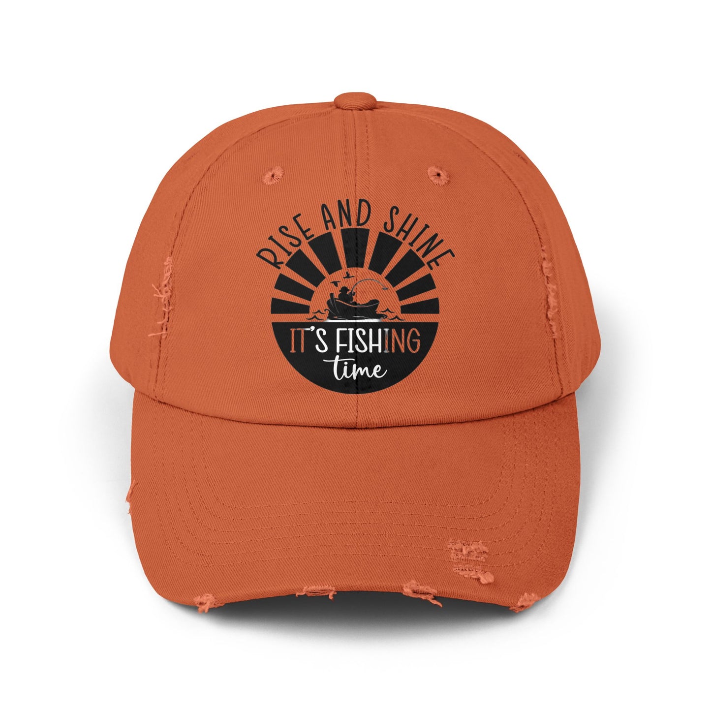 "Fishing Time" Distressed Fishing Cap