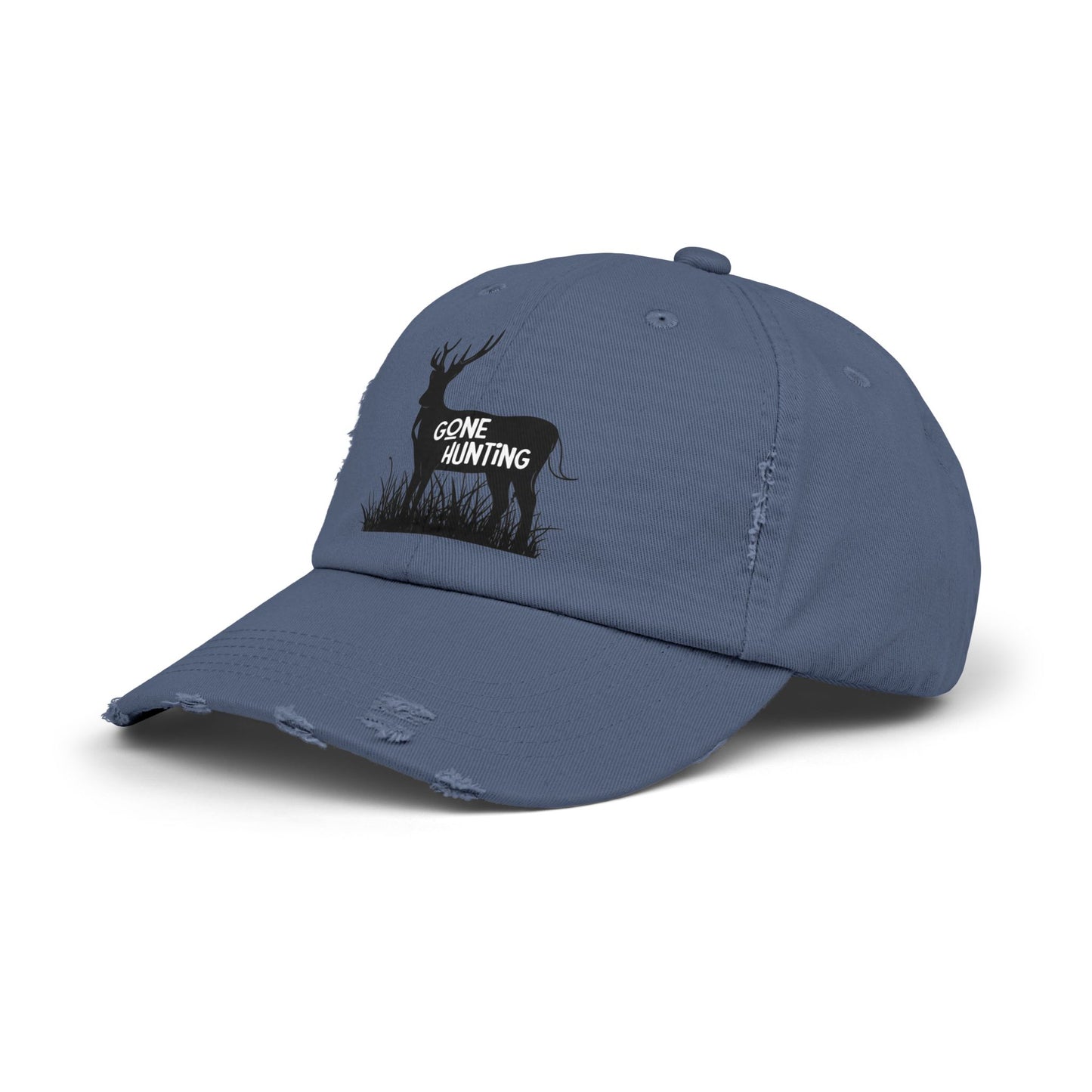 "Gone Hunting" Distressed Baseball Cap