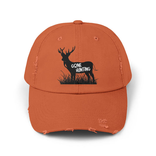 "Gone Hunting" Distressed Baseball Cap