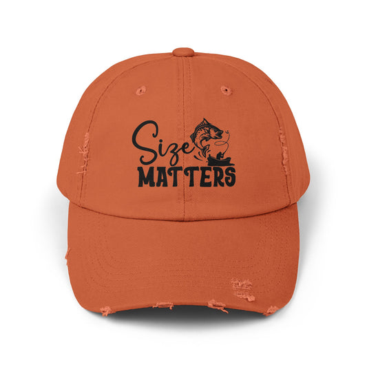 "Size Matters" Distressed Fishing Cap