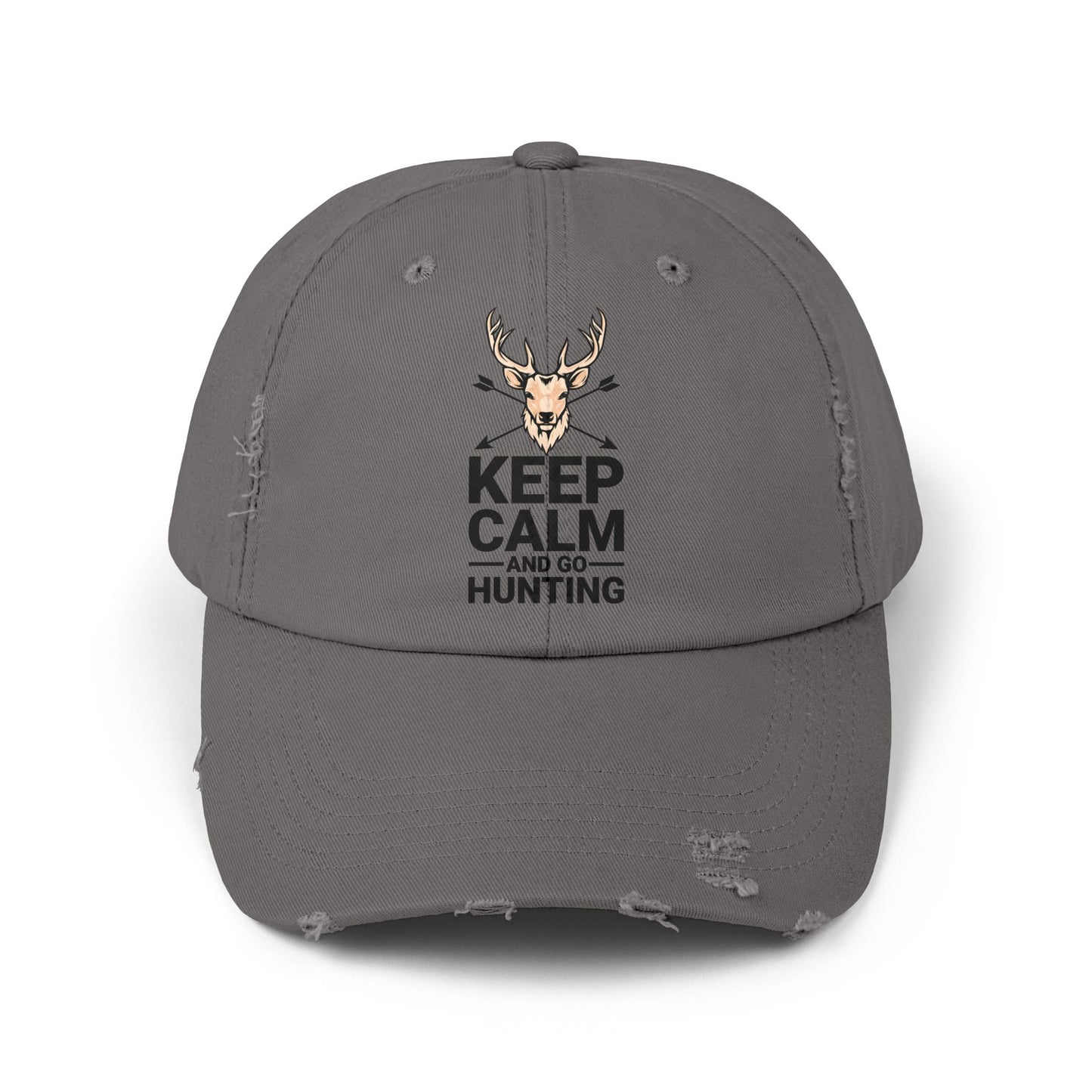 Keep Calm and Go Hunting Distressed Cap