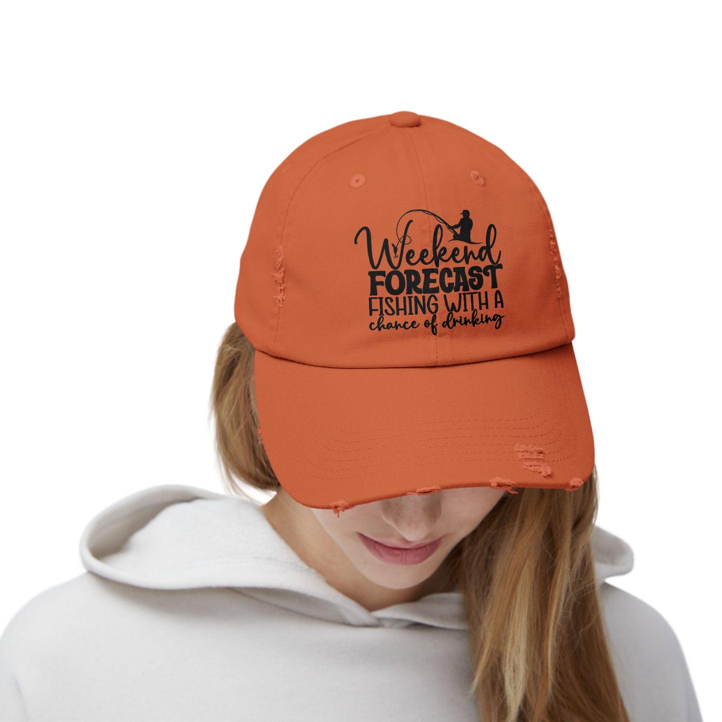 "Weekend Forecast" Distressed Fishing Cap