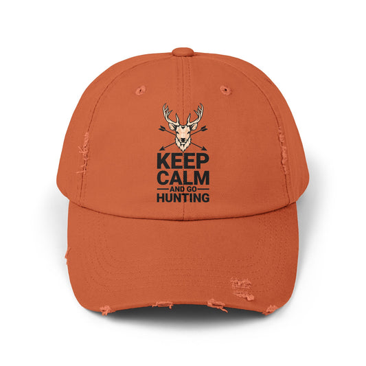 Keep Calm and Go Hunting Distressed Cap