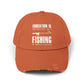 "Fishing is Importanter" Distressed Fishing Cap