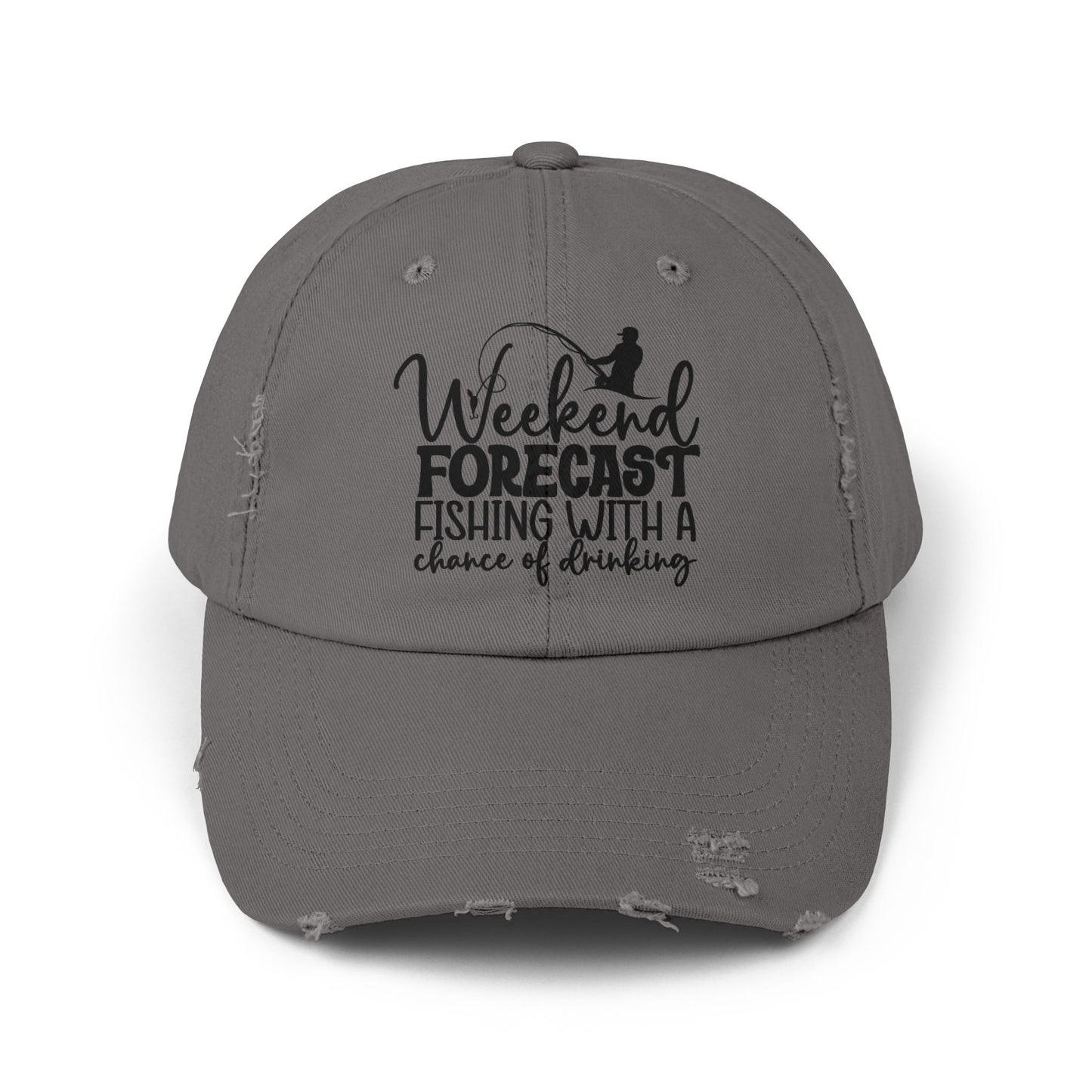 "Weekend Forecast" Distressed Fishing Cap