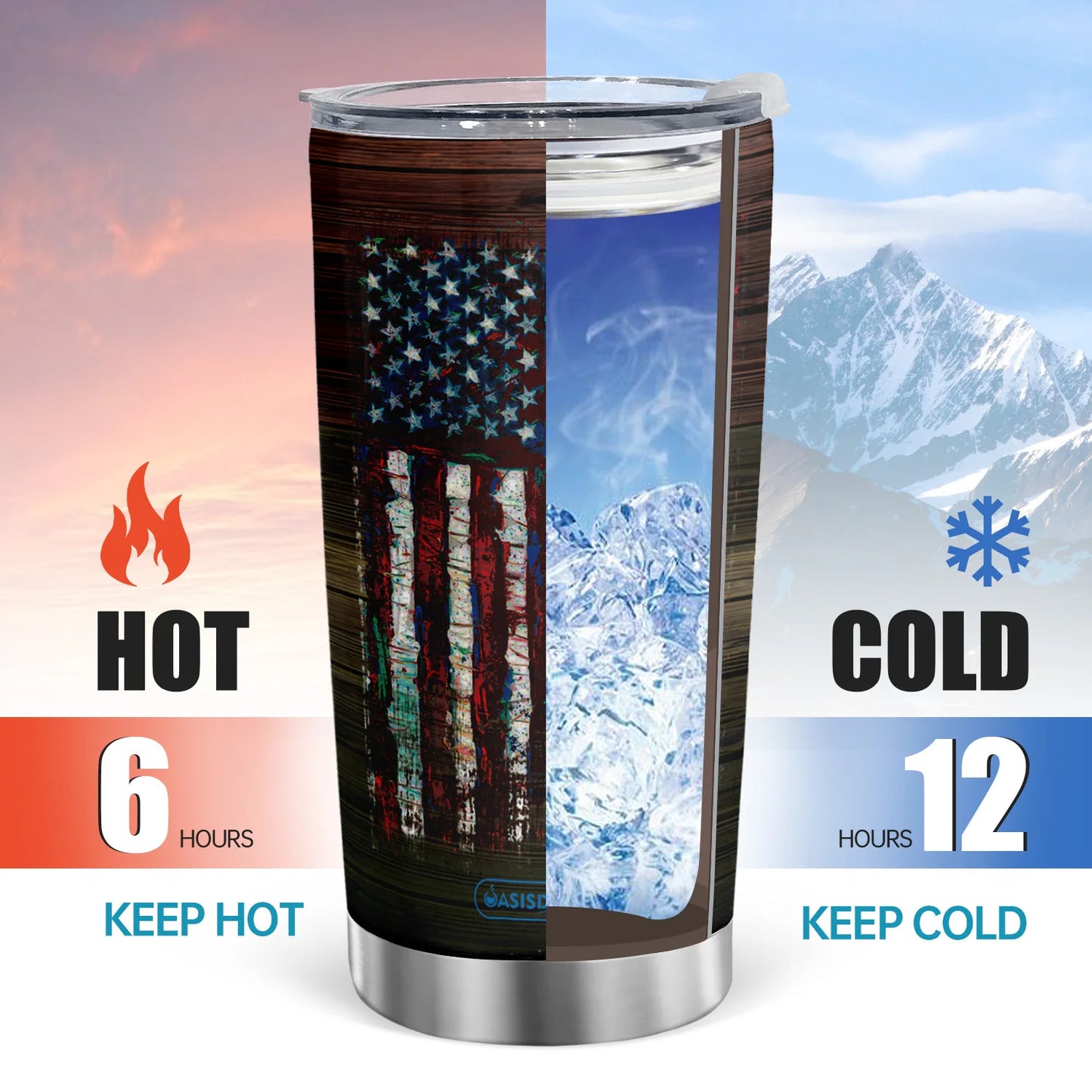 1pc Stars, Stripes & Bass Coffee Tumbler  - Buy 2 Get One FREE!