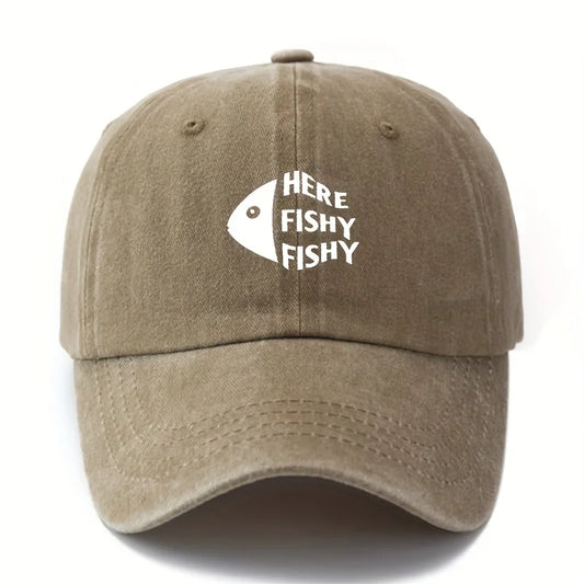 Here Fishy Fishy Dad Cap