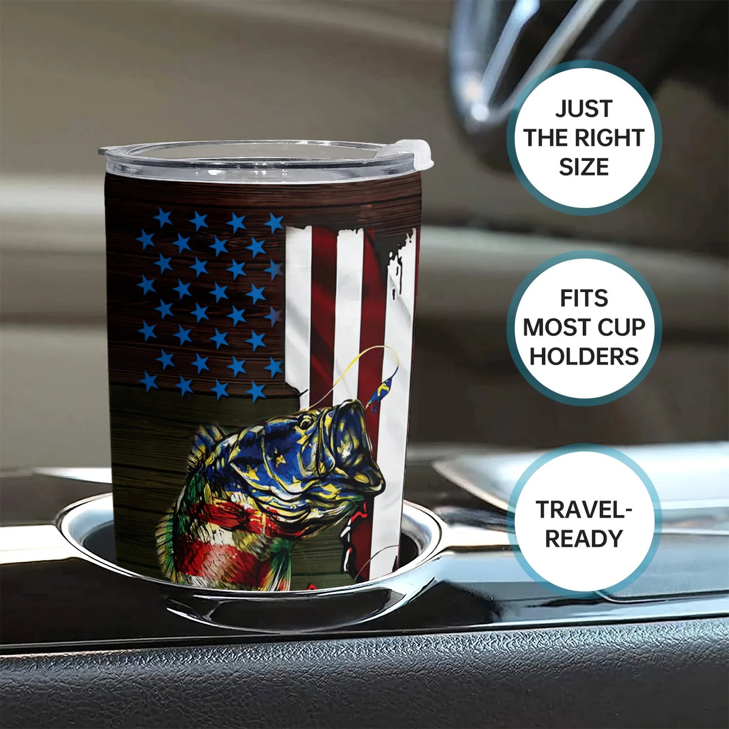 1pc Stars, Stripes & Bass Coffee Tumbler  - Buy 2 Get One FREE!