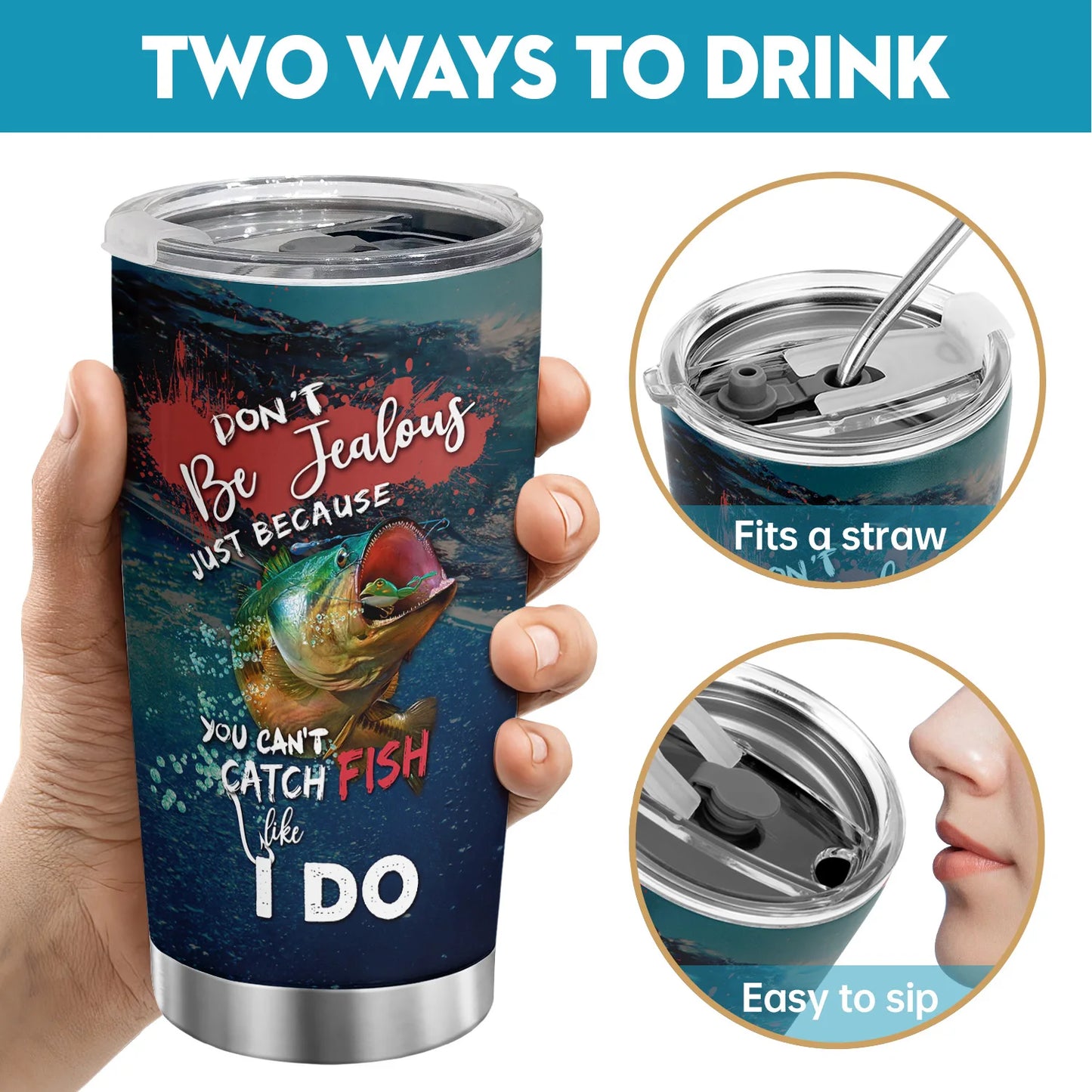 1pc "Reel" Funny 20oz Coffee Tumbler - Buy 2 Get One FREE!