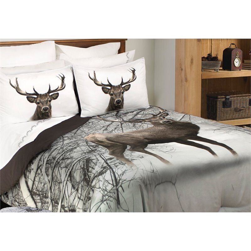 3-piece Deer in Snowy Forest Comforter Set