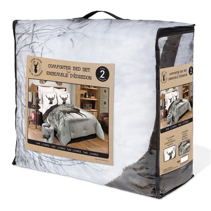3-piece Deer in Snowy Forest Comforter Set