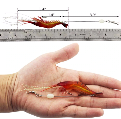 AUTOUTLET 5PCS 9cm/7g Prawn Shrimp Fishing Lures Set Soft Plastic