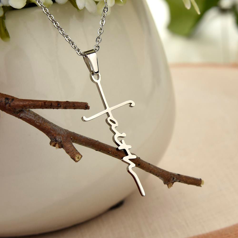 Granddaughter Faith Cross Necklace - from Grandma
